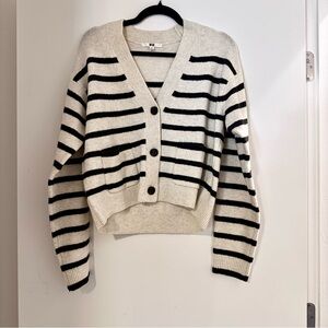 UNIQLO Striped Button-Front Cardigan EUC
